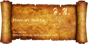 Havran Netta névjegykártya